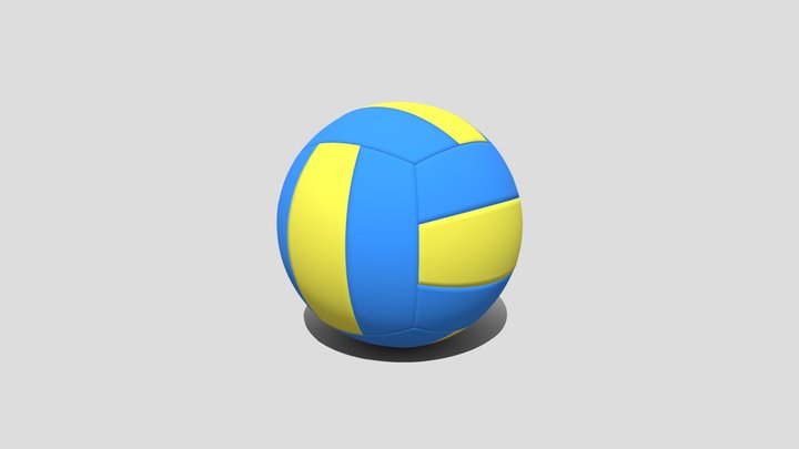 Low Poly Cartoon Volley Ball Free 3D model 3D Model