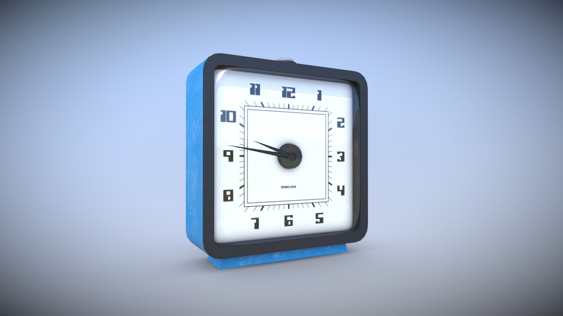 3D model Desktop clock 8 of 20 - This is a 3D model of the Desktop clock 8 of 20. The 3D model is about a blue and white watch.