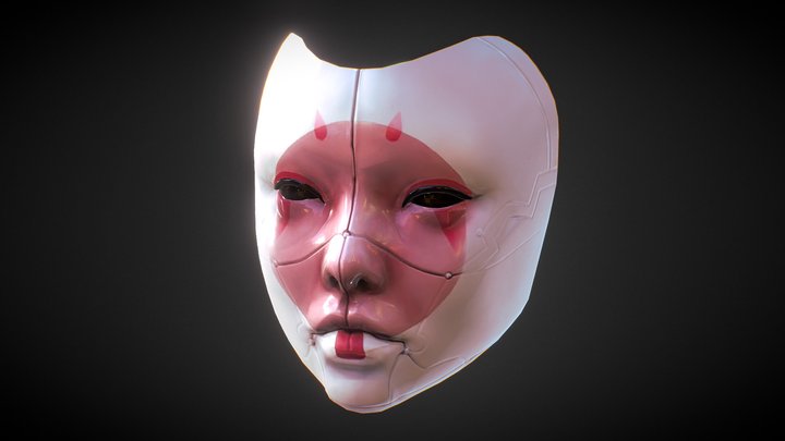 Ghost in the Shell Geisha Mask 3D Model