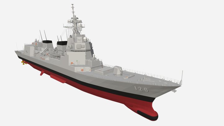 海上自衛隊 練習艦 やまぎり 3Dクリスタル 古