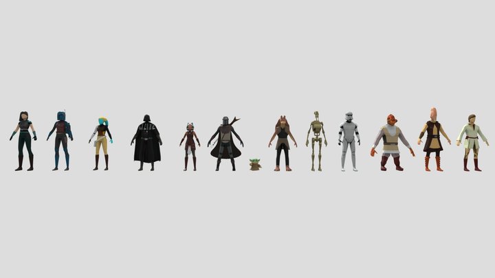 Star Wars Low Poly 3D Characters 3D Model