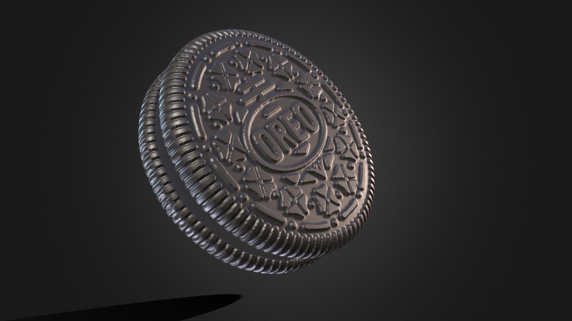 3D model Oreo Sculpture - This is a 3D model of the Oreo Sculpture. The 3D model is about a circular object with a design on it.