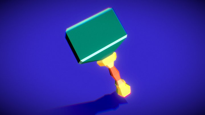 Low-Poly Fantasy Hammer 3D Model
