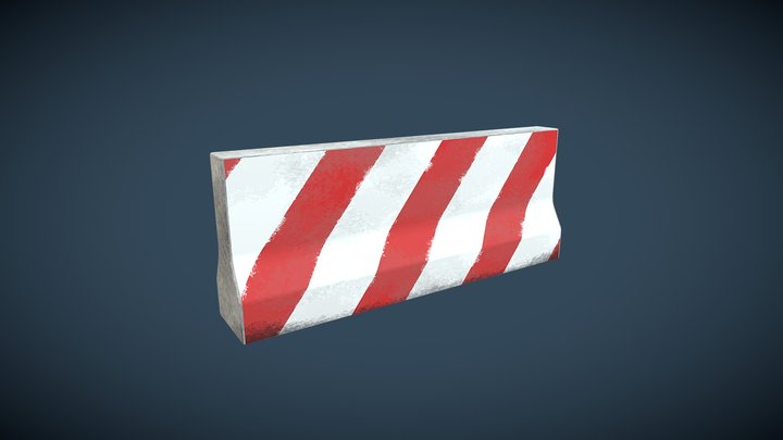 Concrete Construction Barrier Lowpoly