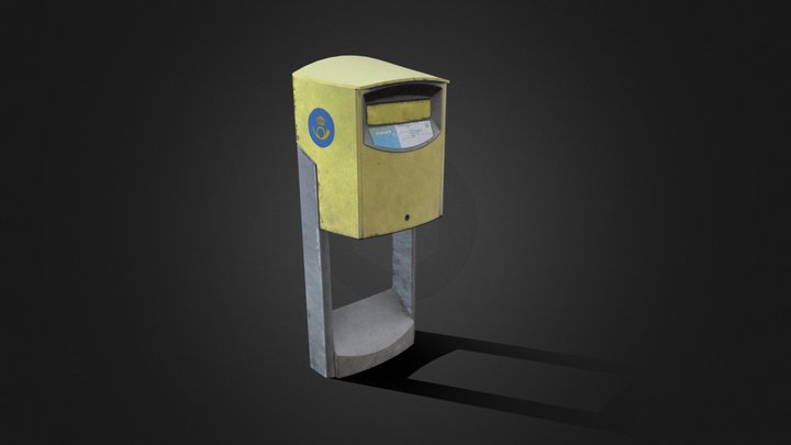 swedish postbox - yellow 3D Model