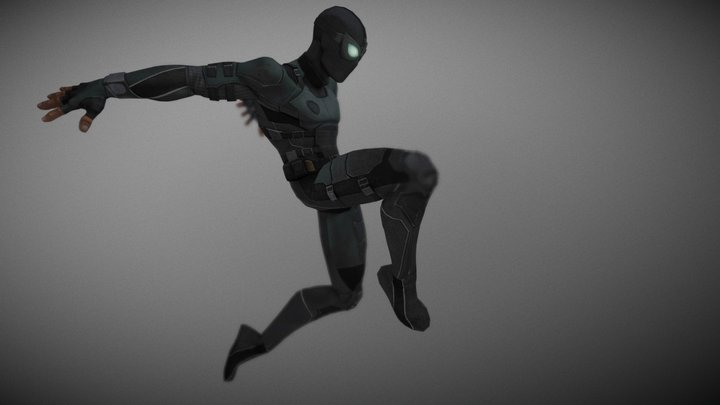 Spiderman Male Dynamic Pose 3D Model