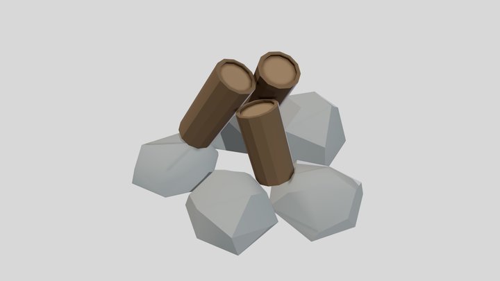 Lowpoly Campfire - Game Ready Asset 3D Model