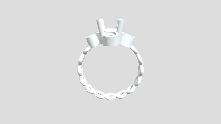 Helix Band Ring with Prong-Set Center Stone