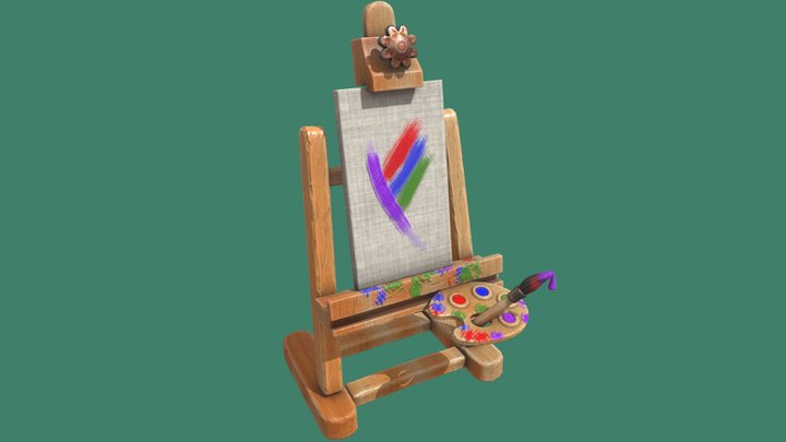 Easel cartoon 3D Model
