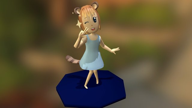 Raccoon Girl 3D Model