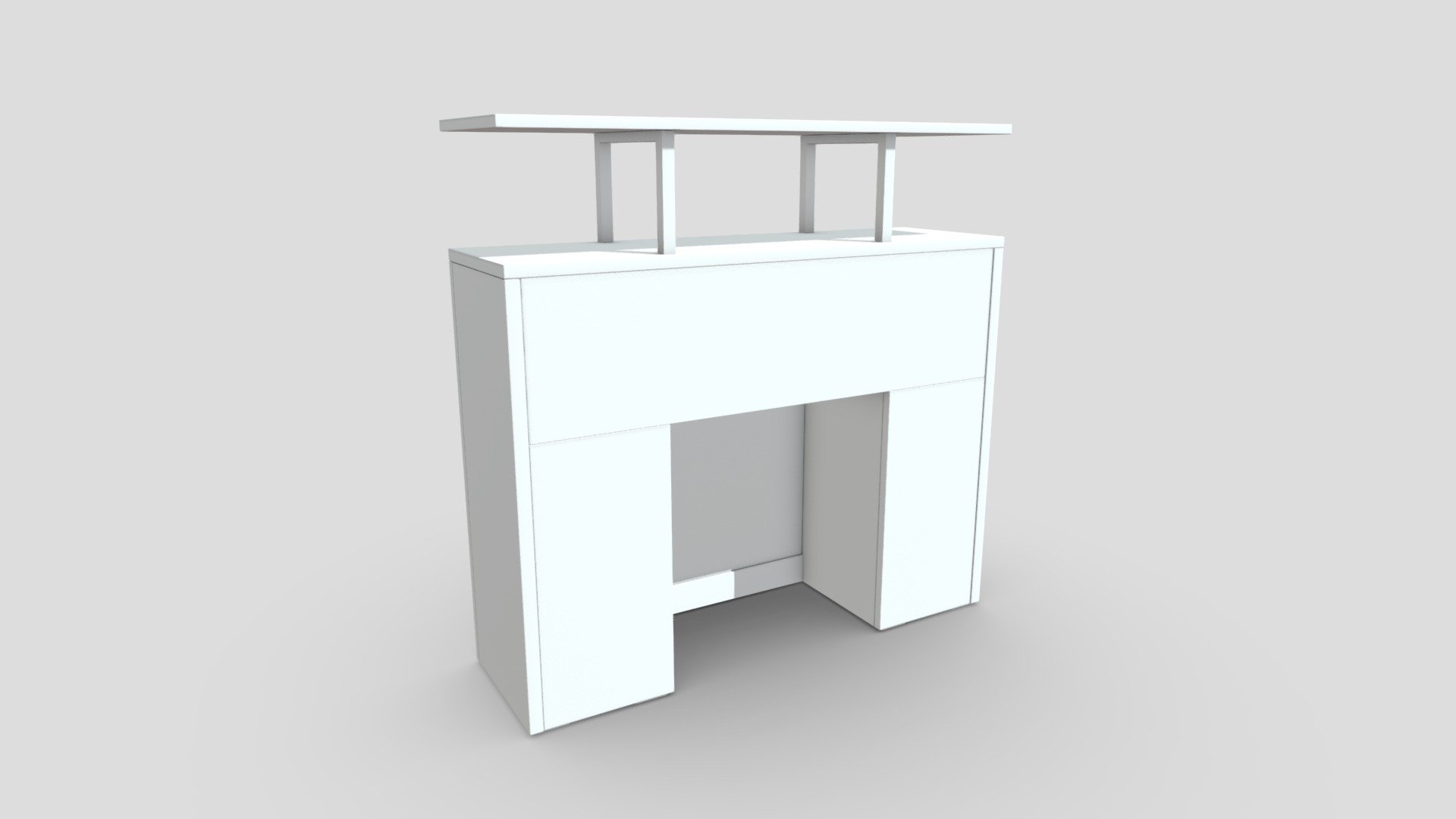 Fireplace Console Shelf White Buy Royalty Free 3D model by interior