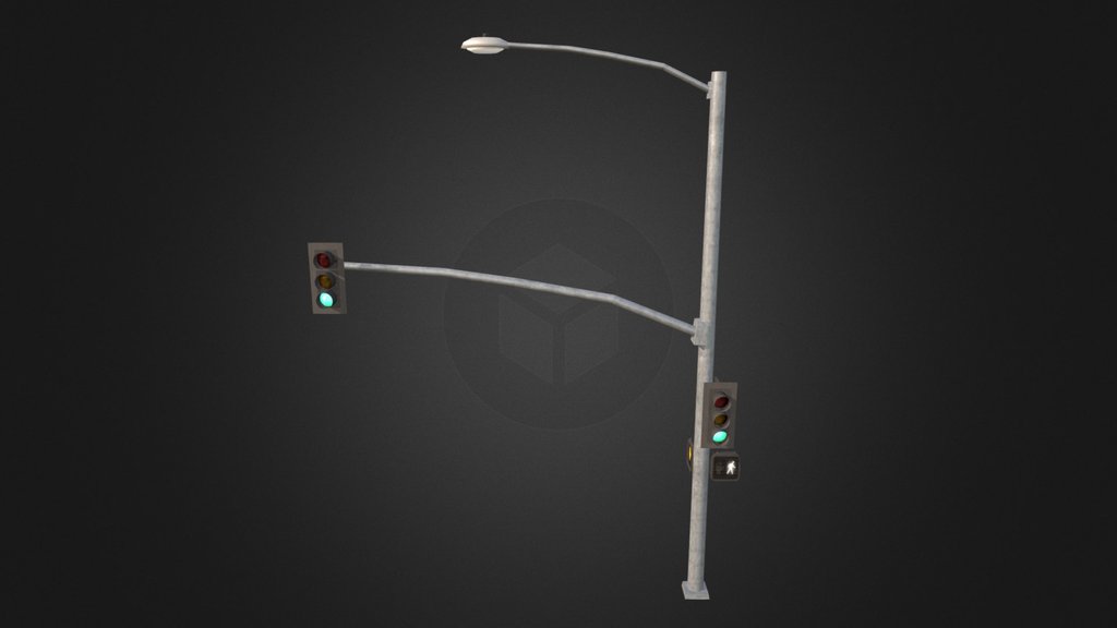 Low Poly & Game Ready Traffic Light