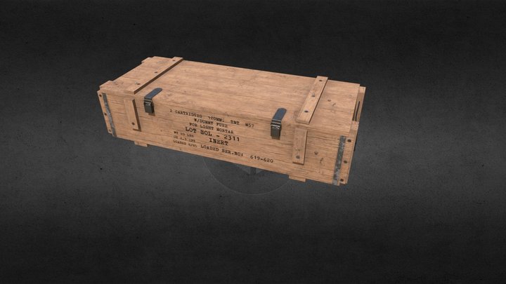 U.S. Military Cannon Ammunition Crate 3D Model