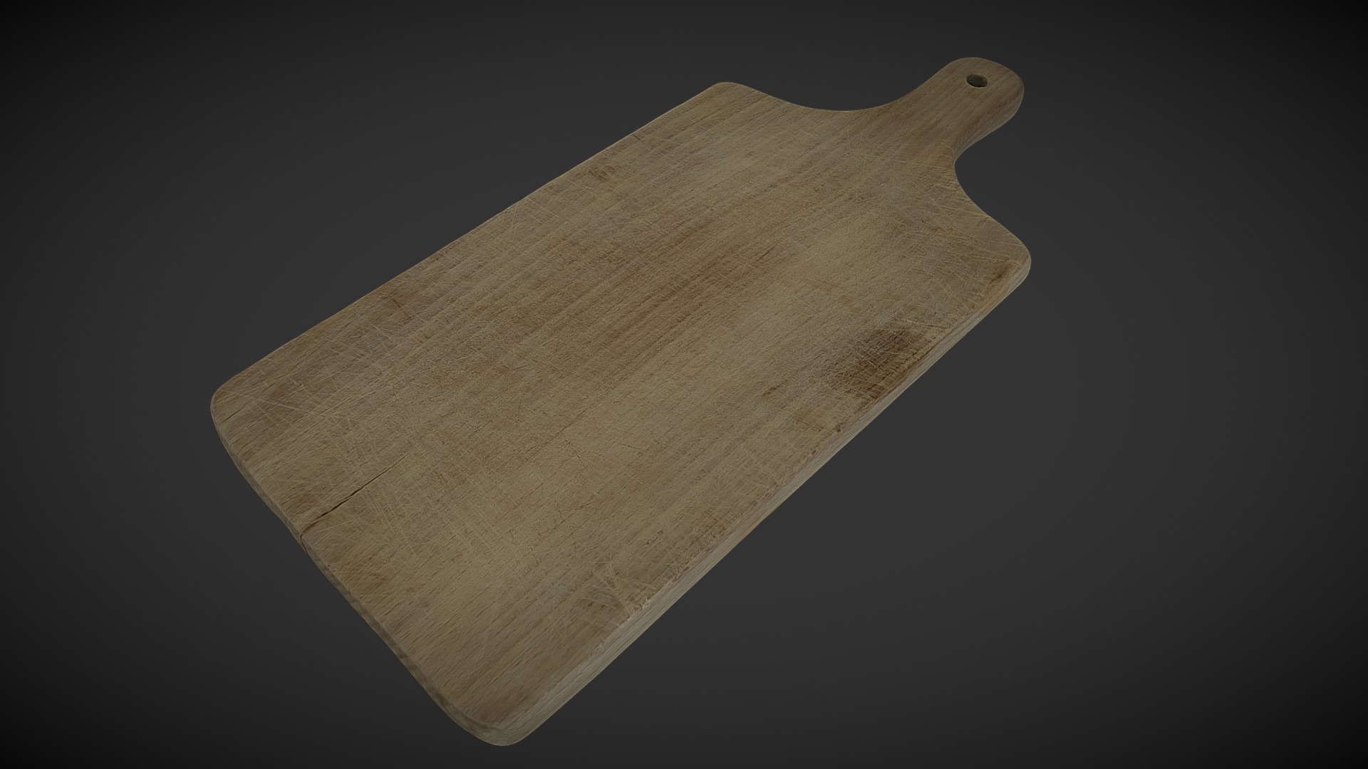 3D model Cutting Board - This is a 3D model of the Cutting Board. The 3D model is about a wooden block with a black background.