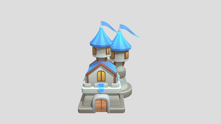 Low Poly Castle 3D Model
