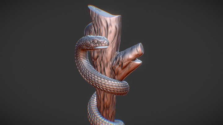 Rod of Asclepius 3D Model
