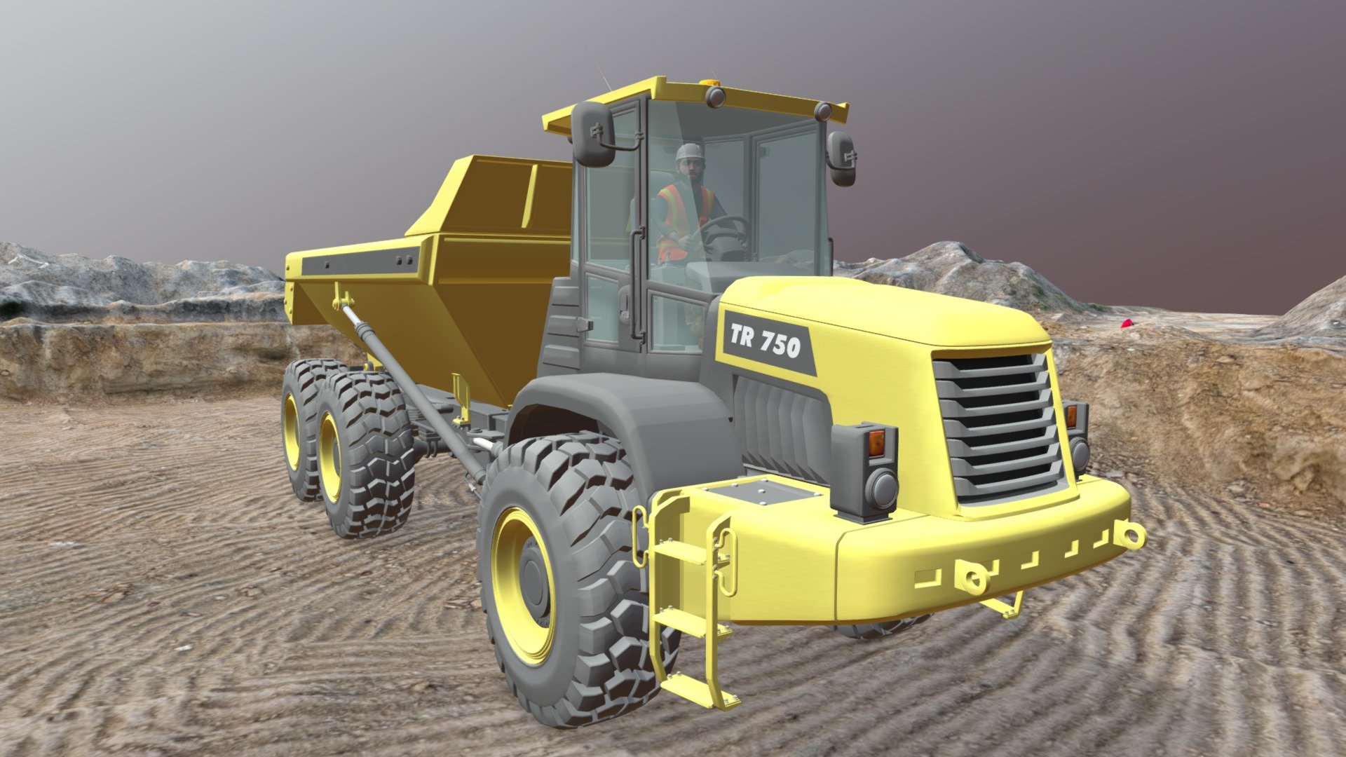 Pete- Driving Articulated Dump Truck - Download Free 3D model by ...