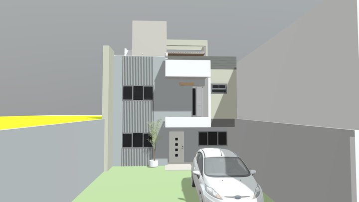 Casa Minimalista de médio padrão 3D Model
