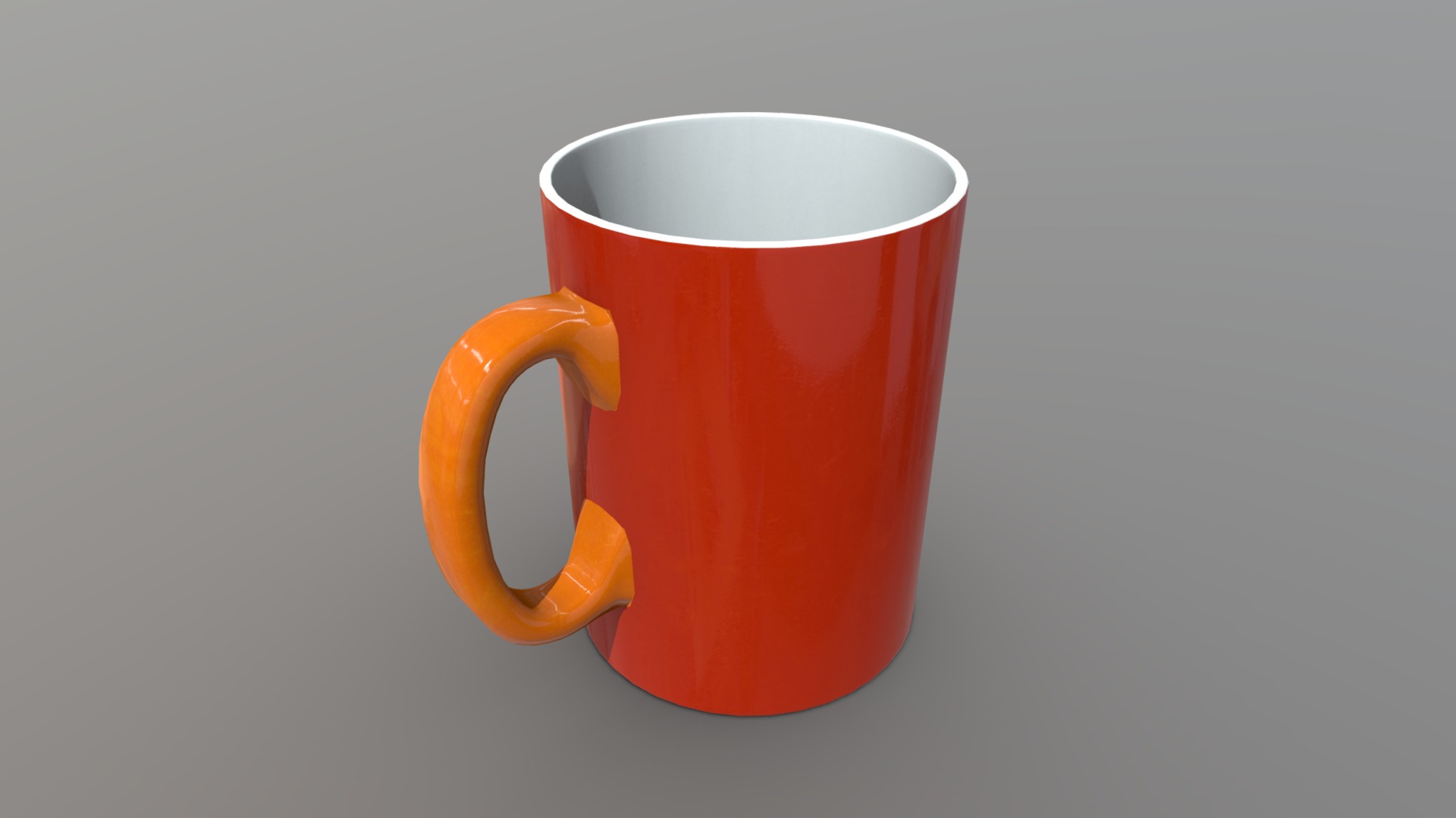 3D model Mug 2 - This is a 3D model of the Mug 2. The 3D model is about a red and white coffee cup.