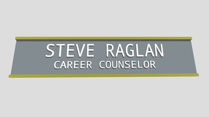 Steve Raglan desk name plate (FNaF movie) 3D Model