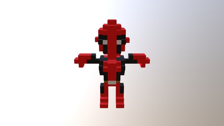 Deadpool - Pixel Art 3D Model