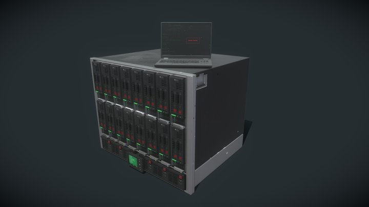 HP Proliant BL460c G9 server-rack 3D Model