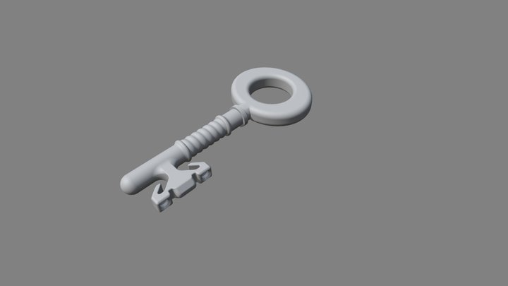Low poly old key