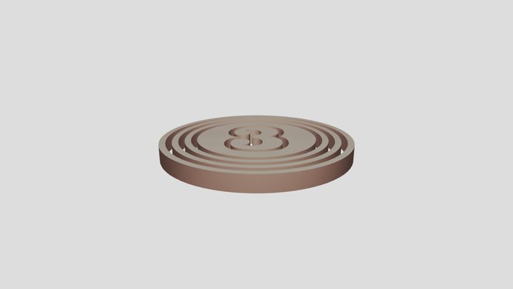 Number Three in 4 Circles 3D Model