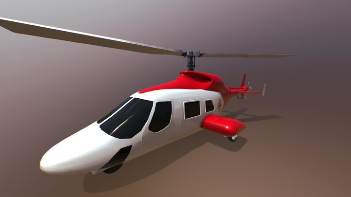 Bell 222 Helicopter - Medic 3D Model