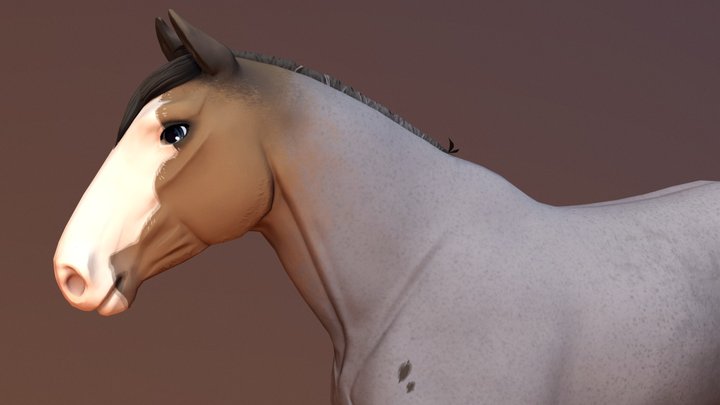 Stylised Mustang Horse 3D Model