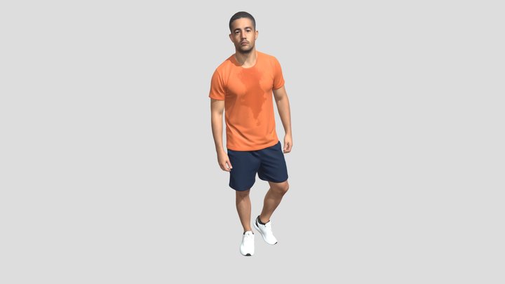 Sweat-Stained Orange Tee Portrait – Modèle 3D gratuit STL