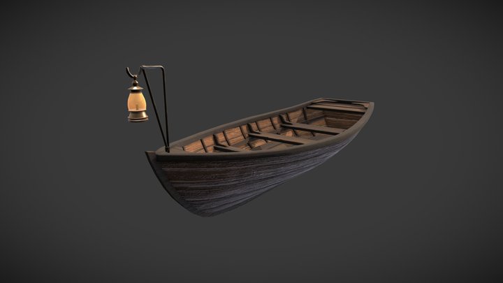 Boat & Lamp 3D Model