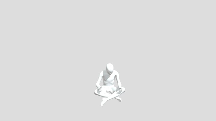 Male Sitting Pose paper 3D Model