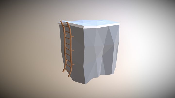 3D Snowy Platform (with ladder) 3D Model