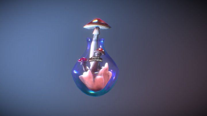 magic mashrooms - texture painting training 3D Model