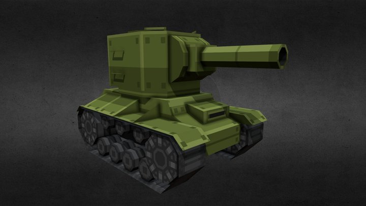 Cartoon Russian KV2 3D Model