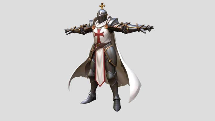 Templar Knight – Game-Ready 3D 3D Model