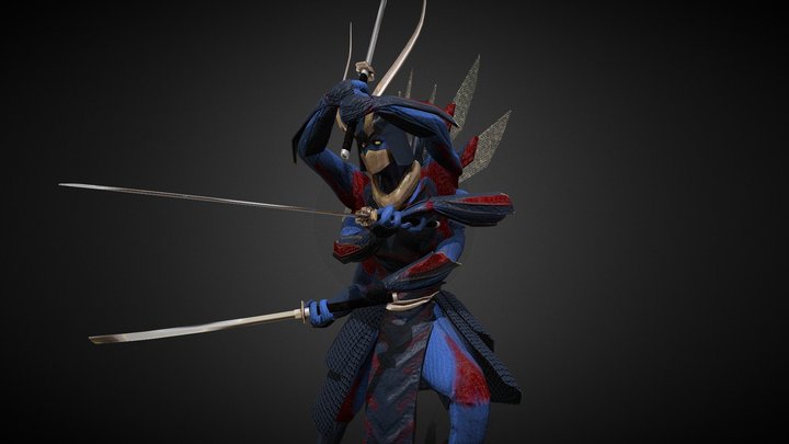 Feudal Japan Challenge: Insect Samurai 3D Model