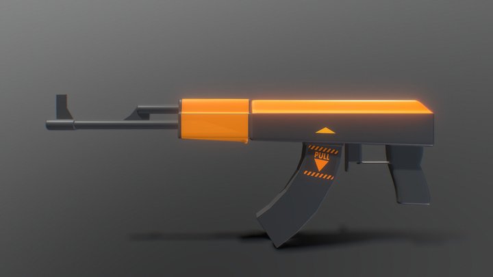 Futuristic AK-47 3D Model
