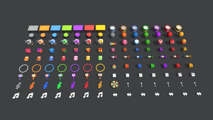 Casual Games - Toy Model Pack_1 3D Model