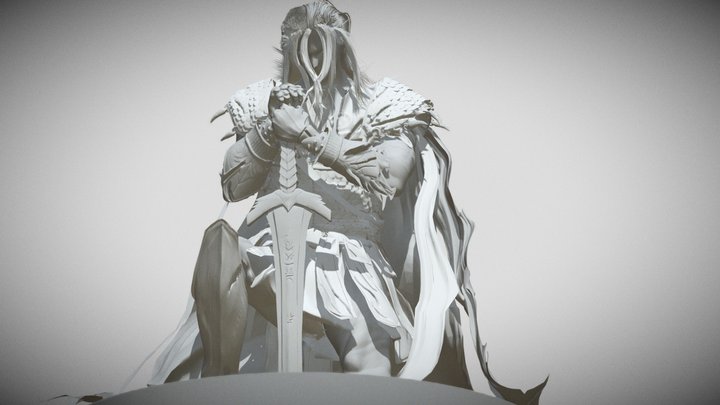 Greek Warrior After Battle 3D Model