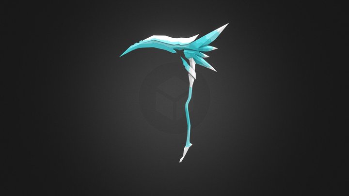Pixel Frost Scythe 3D Model