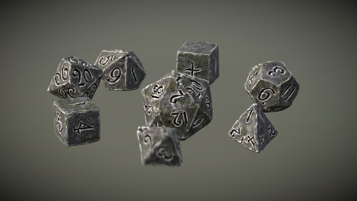 Stone Dice 3D Model