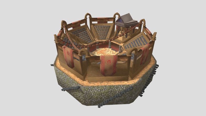 Stylized Weathered Arena 3D Model