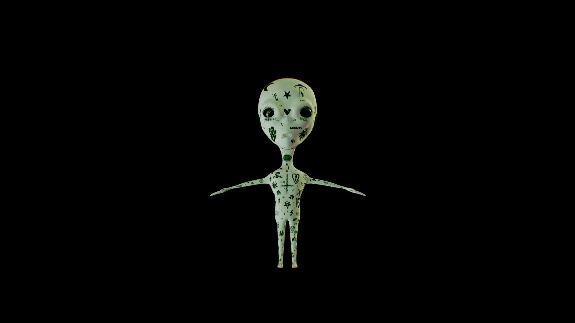 Blicky - The Tattoo'd Alien (Rigged) - Download Free 3D model by ...