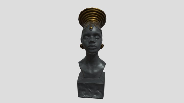Nubian Kandake Woman Bust 3D Model