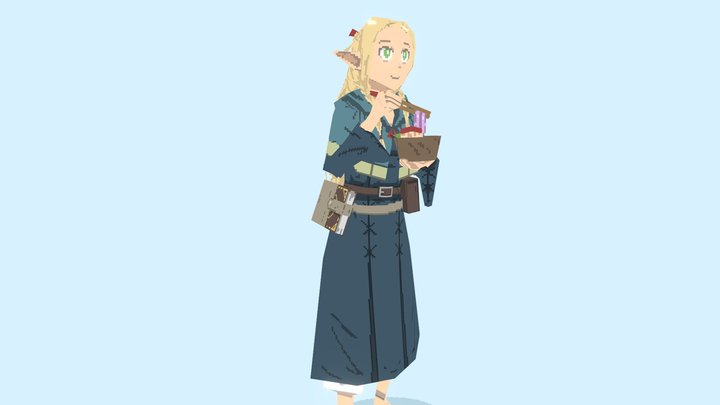 Marcille - Dungeon Meshi - Low Poly Pixel Art 3D Model