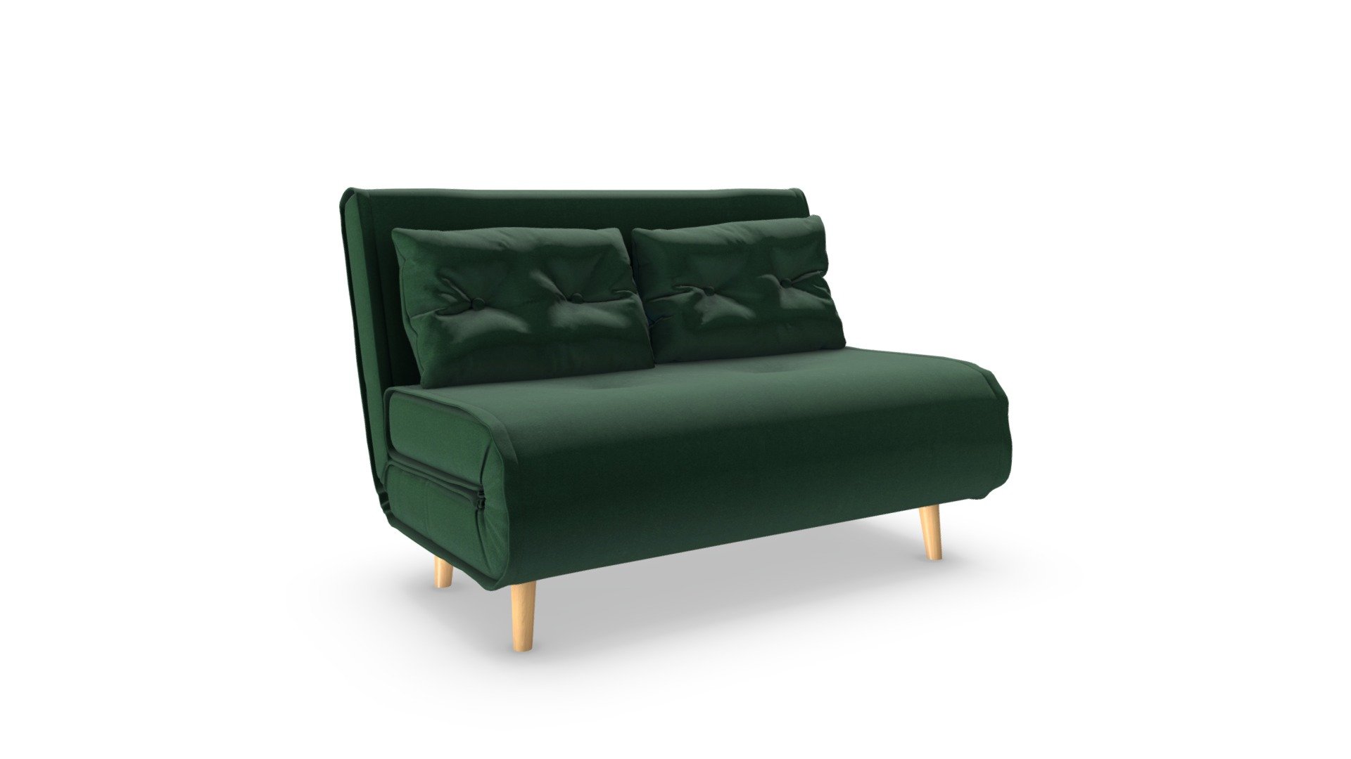 Haru Sofabed, Pine Green Velvet Download Free 3D model by