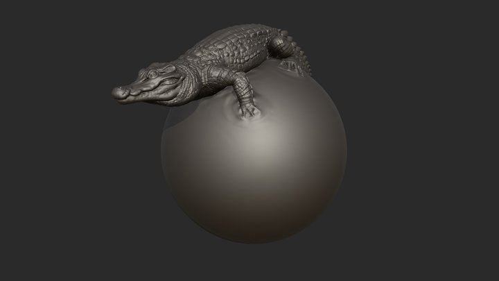 vichar_Crocodile Sphere 3D Model