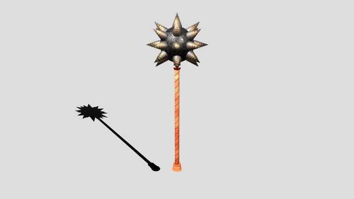 Spiked Drill Mace 3D Model